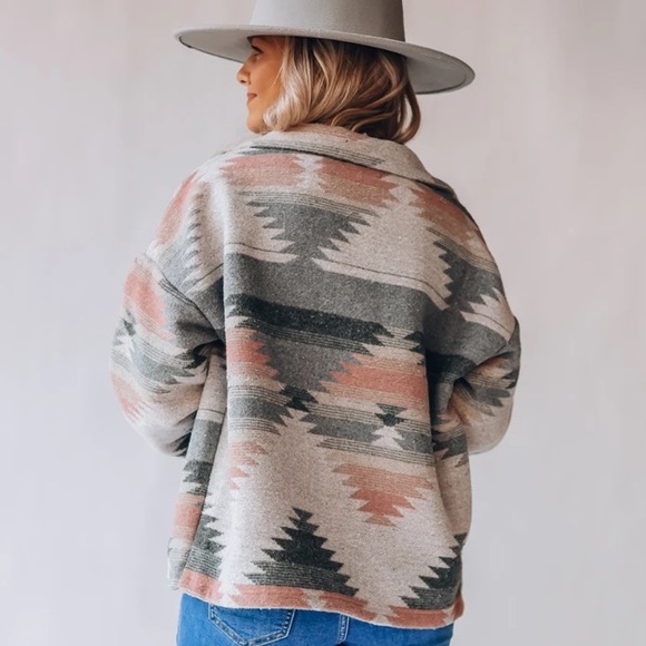 Last S New Soft Bohemian Comfy Aztec Southwest Pattern lightweight Jacket - Picture 7 of 10